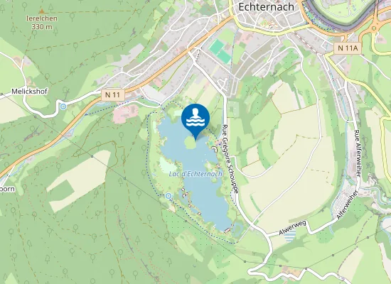 Map of Lac D'echternach - L' Île Des Pêcheurs