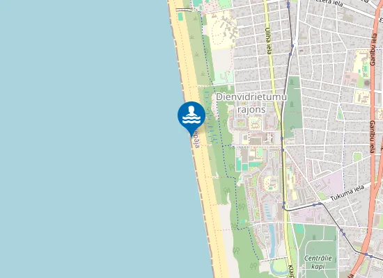 Map of Liepājas Dienvidrietumu Pludmale