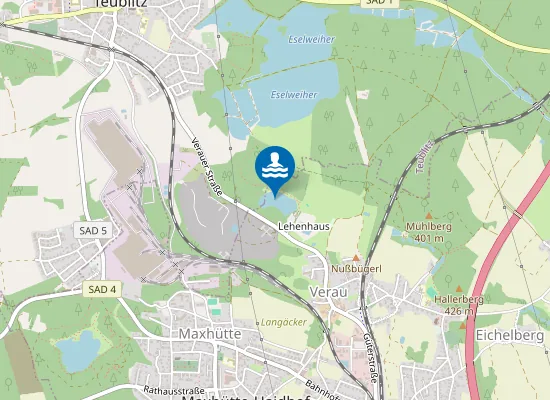 Map of TEGELGRUBE MAXHUETTE HAIDHOF VERAU WW HAUS