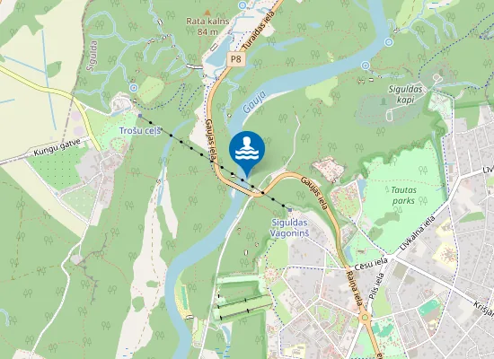 Map of Gaujas Upe, Siguldas Pilsētas Peldvieta