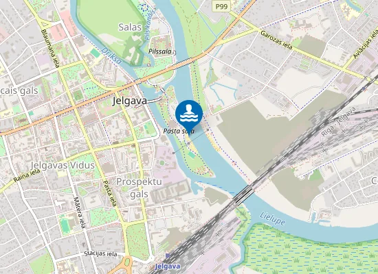 Map of Lielupe, Kreisā Krasta Peldvieta "Pasta Salas Peldvieta"