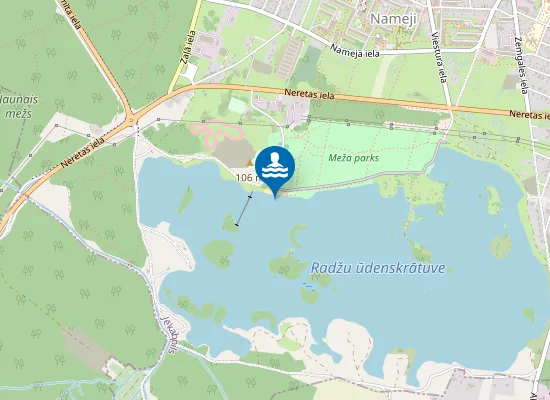 Map of Jēkabpils Peldvieta "Radžu Ūdenskrātuve"