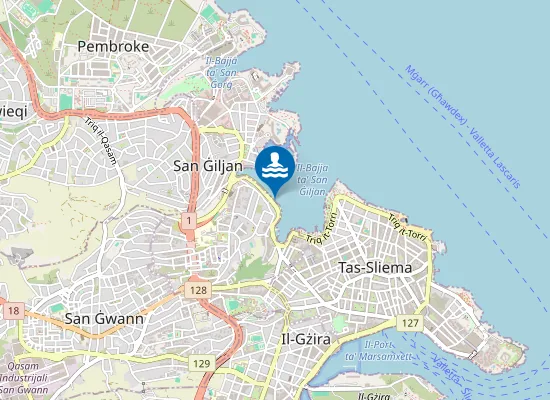 Map of Il-Bajja Spinola St Julian Waterpolo Pitch