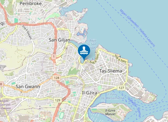 Map of Il-Bajja Ta Balluta Sandy Beach
