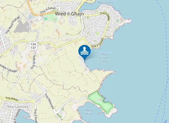 Map of Quay On Right Hand Side Of Sandy Beach