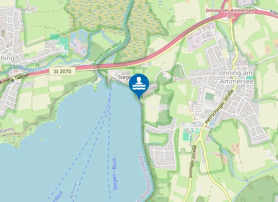 Map of Ammersee Inning Inning Stegen