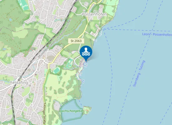 Map of STARNBERGER SEE FELDAFING STRANDBAD FELDAFING
