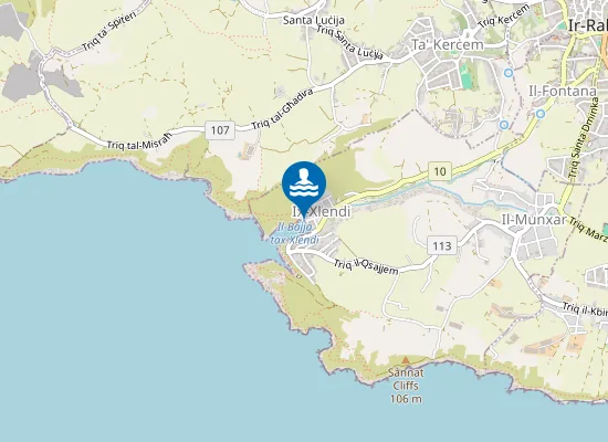 Map of Il-Bajja Tax-Xlendi Rh Side Of Bay