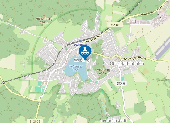 Map of WESSLINGER SEE WESSLING OSTUFER