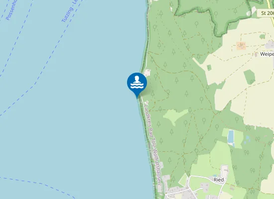 Map of STARNBERGER SEE MUENSING BADEPLATZ BEI MUENSING