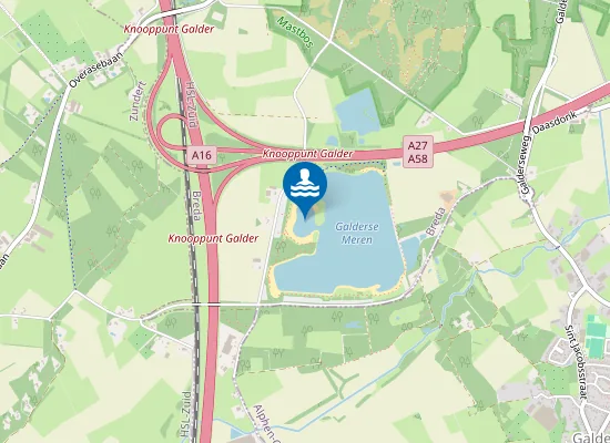 Map of GALDERSE MEREN, ZWEMPLAS