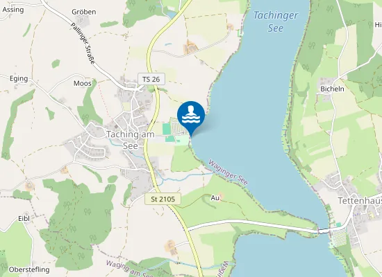 Map of TACHINGER SEE STRANDBAD TACHING TACHING AM SEE