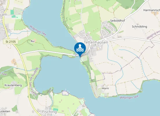 Map of WAGINGER SEE STRANDBAD TETTENHAUSEN WAGING AM SEE