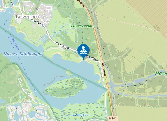 Map of LAUWERSMEER, STRAND KLEINE ZWAAN