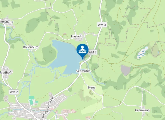 Map of HASLACHER SEE BERNBEUREN SUEDWESTSEITE