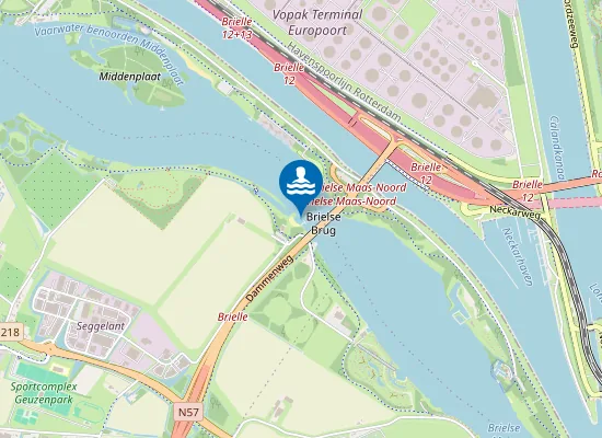 Map of Brielse Meer Brielsebrug Zuidzijde