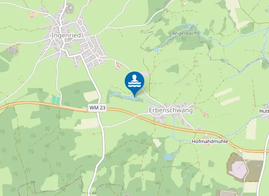 Map of ERBENSCHWANGER WEIHER INGENRIED STEG