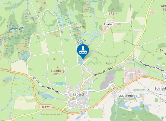 Map of KOPPENBERGWEIHER HABACH SUEDOSTSEITE