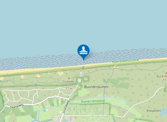 Map of Badstrand Buren, Ameland