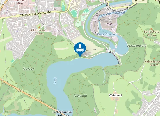 Map of LECHBAD SCHONGAU LIDO NORDWESTSEITE