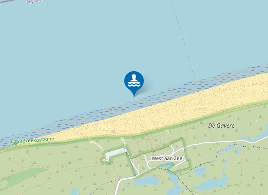 Map of Badstrand West Aan Zee,Terschelling