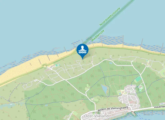 Map of Badstrand Badhuis, Vlieland