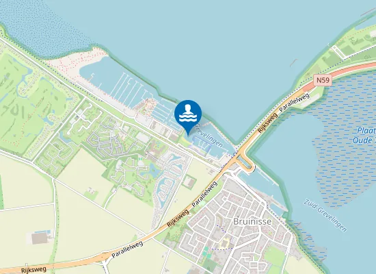 Map of Bruinisse Werkhaven Badstrand