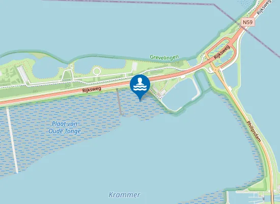 Map of GREVELINGENDAM PLAAT VAN OUDE TONGE BADSTRAND