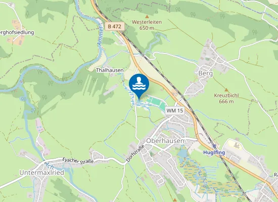 Map of OBERHAUSER BADESEE OBERHAUSEN STEG