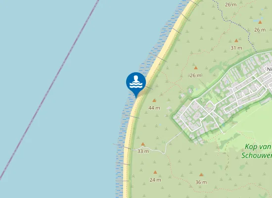 Map of NIEUW HAAMSTEDE VUURTORENPAD BADSTRAND