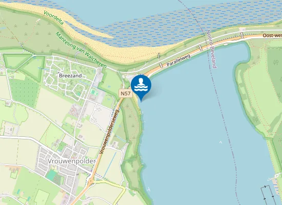 Map of VEERSEGAT DAM MEERZIJDE BADSTRAND