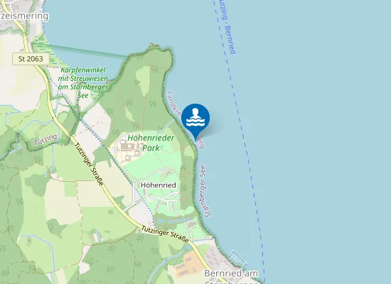 Map of STARNBERGER SEE BERNRIED HOEHENRIED BOOTSSTEG