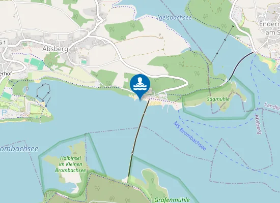 Map of KLEINER BROMBACHSEE ABSBERG FREIZEITANLAGE ABSBERG SEESPITZ