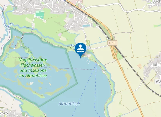 Map of Altmuehlsee Muhr Asee Seezentrum Muhr