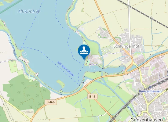 Map of Altmuehlsee Gunzenhausen Schlungenhof Seezentrum Schlungenhof