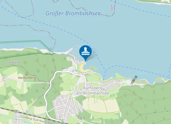 Map of GROSSER BROMBACHSEE PLEINFELD RAMSBERG AM BROMBACHSEE BADESTRAND RAMSBERG