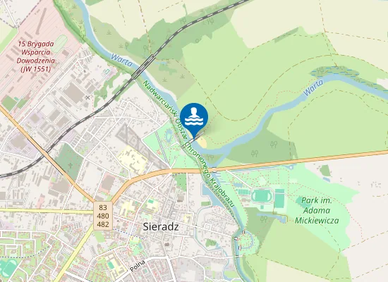 Map of KĄPIELISKO W SIERADZU NA RZECE WARTA