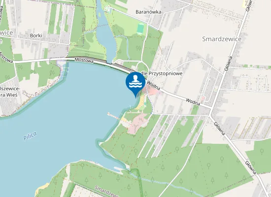 Map of Kąpielisko na sztucznym zbiorniku rzeki Pilicy