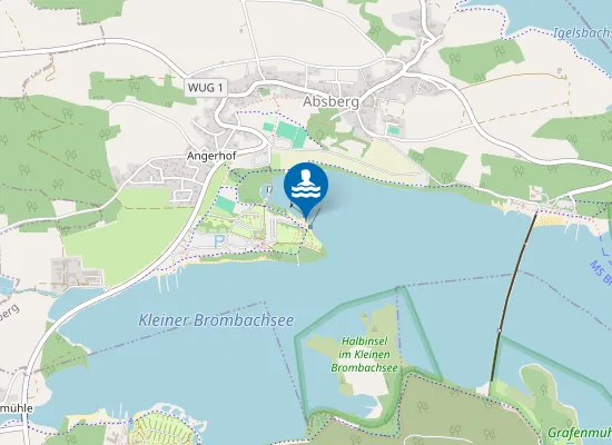 Map of KLEINER BROMBACHSEE ABSBERG BADEHALBINSEL WAKEPARK