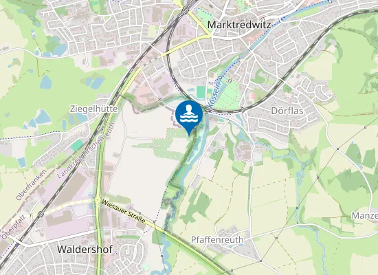 Map of NATURFREIBAD MARKTREDWITZ DOERFLAS