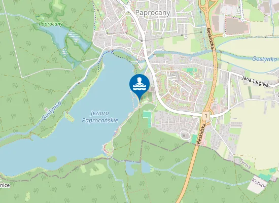 Map of OŚRODEK WYPOCZYNKOWY PAPROCANY - JEZIORO PAPROCANY
