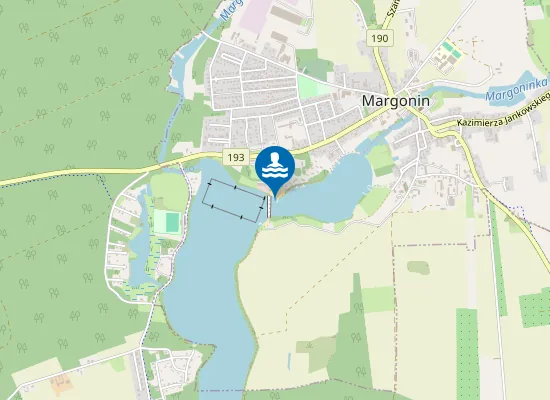 Map of KĄPIELISKO PRZY JEZIORZE MARGONIŃSKIM W MARGONINIE