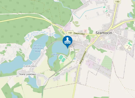 Map of KĄPIELISKO PRZY JEZIORZE SIEKIERA W SZAMOCINIE