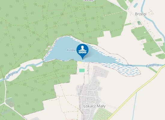 Map of Kąpielisko nad jeziorem Królewskim w Krzyżu Wielkopolskim