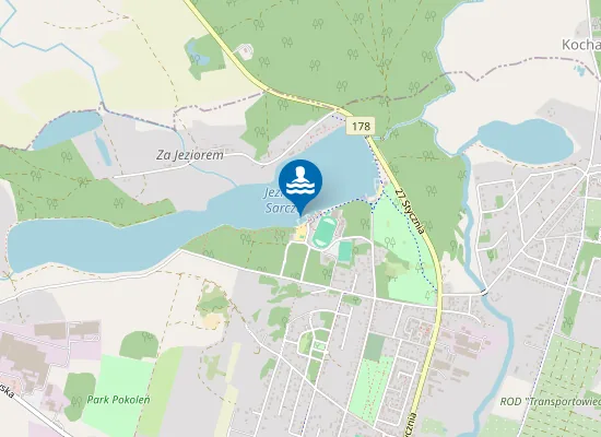 Map of Kąpielisko Nowa Plaża w Trzciance - jezioro Sarcze