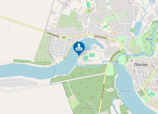 Map of KĄPIELISKO MIEJSKIE W ZŁOTOWIE PRZY UL. WIOŚLARSKIEJ