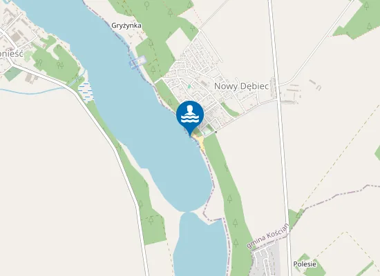 Map of KĄPIELISKO GMINNEGO OŚRODKA SPORTU I REKREACJI W NOWYM DĘBCU NAD J. WONIESKIM