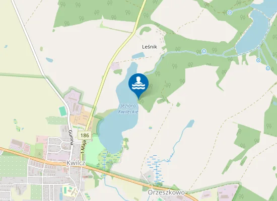 Map of KĄPIELISKO NA JEZIORZE KWILECKIM W ORZESZKOWIE