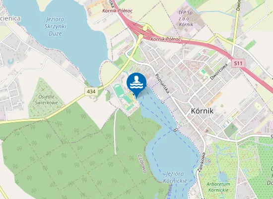 Map of KĄPIELISKO OAZA-BŁONIE NAD JEZIOREM KÓRNICKIM W KÓRNIKU