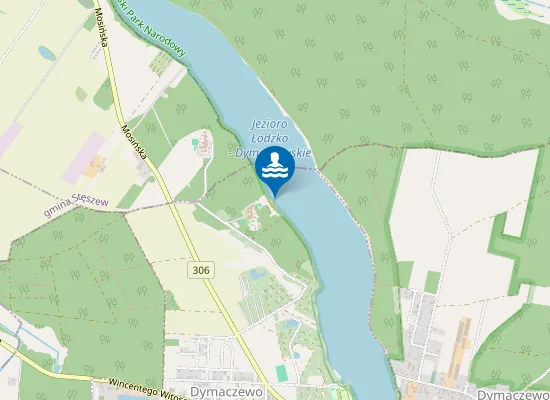 Map of KĄPIELISKO PRZY HOTELU SZABLEWSKIM NA JEZIORZE ŁÓDZKO - DYMACZEWSKIM OBRĘB DYMACZEWO NOWE